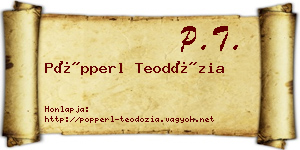 Pöpperl Teodózia névjegykártya